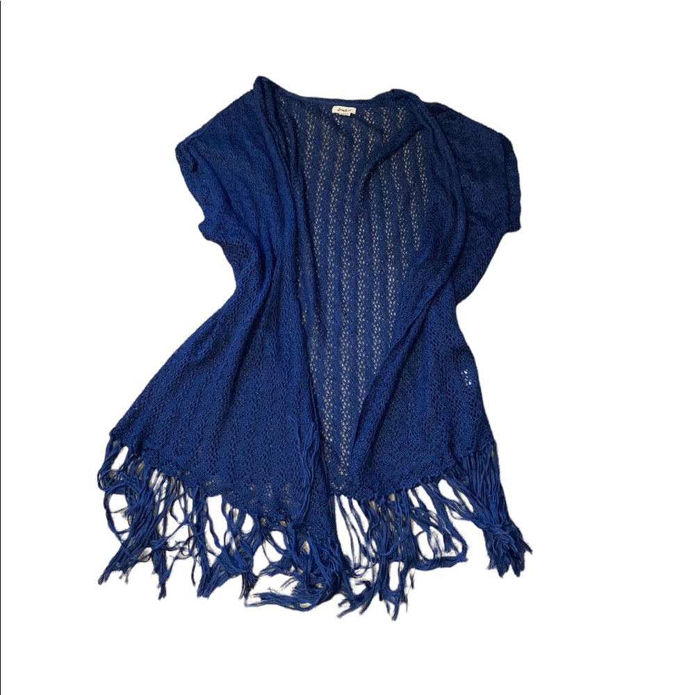 Love riche Navy blue knit fall cardigan